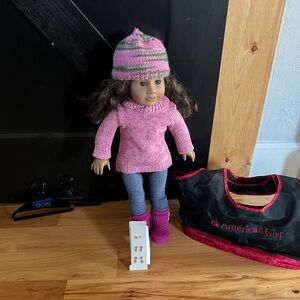 American Curl Doll with Brown Curly Hair, Brown Eyes, and Accessories